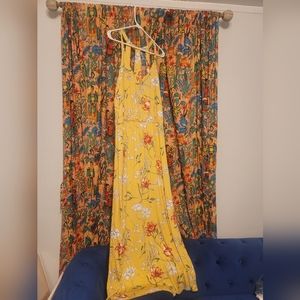 Nine Britton Yellow Floral Maxi Dress, Size XL